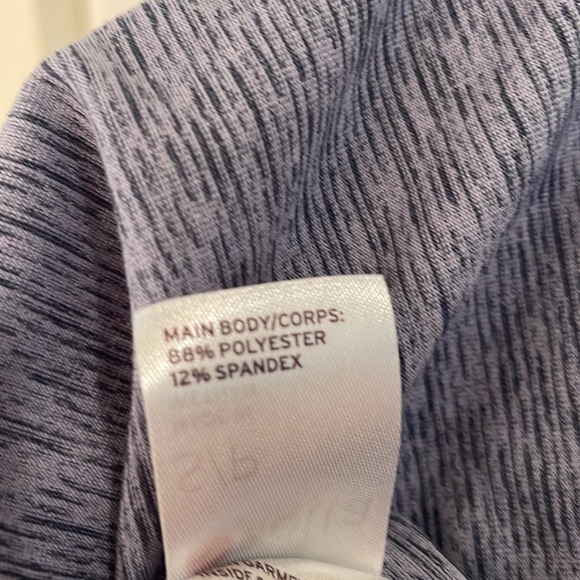 Zella Striped Purple Cutout Neck Long Sleeve Workout Top - Picture 8 of 8